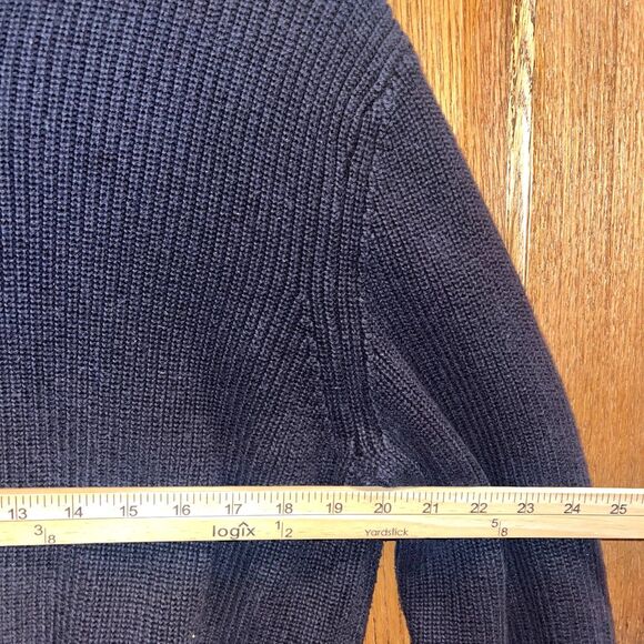 Calvin Klein Ribbed Quarter Zip Cotton Navy Everyday Mock Neck Sweater Men XL - Picture 5 of 7